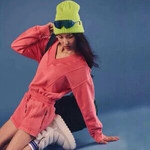 Free People FP Movement Intercept Romper 1 Piece Hibiscus Tulip Pink Large